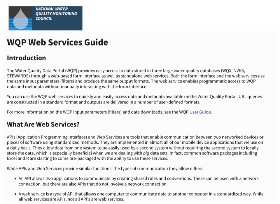 wqp web services guide